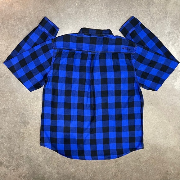 Vintage No Fear Embroidered Button Up Flannel Y2K - Picture 3 of 11